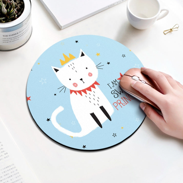 Tappetino per mouse circolare con motivo gatto principessa, diametro: 22 cm, Princess Cat Tappetino per mouse circolare con motivo gatto principessa, diametro: 22 cm, Princess Cat